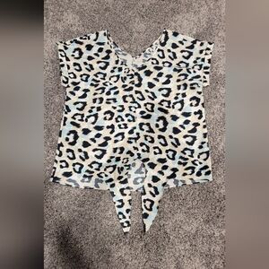 Juicy Couture Multicolor Leopard Short Sleeve Top